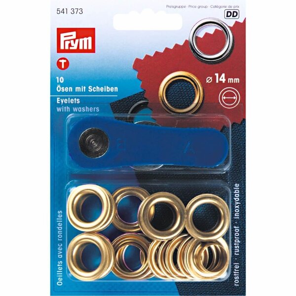 Prym ringen en schijven 14mm goud-10st