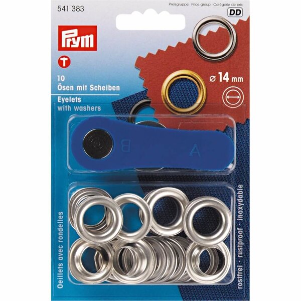 Prym ringen en schijven 14mm zilver-10st