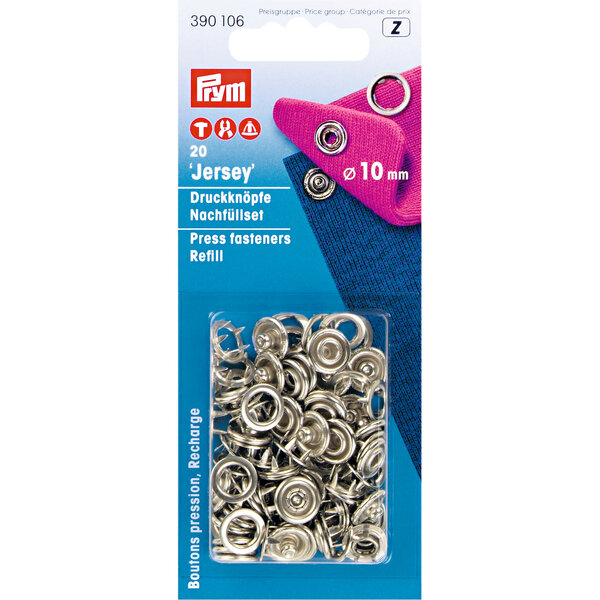 Prym Open Drukknoop navulling 10mm zilver - 20st