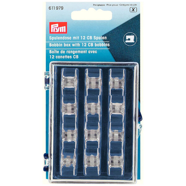 Prym Spoelendoos gevuld met 12 CB kunststof spoelen- 1 doos