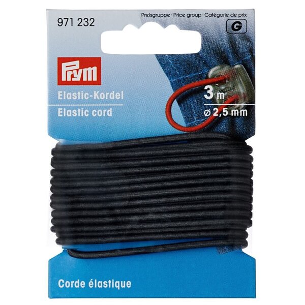 Prym Elastisch koord 2.5mm grijs - 3m