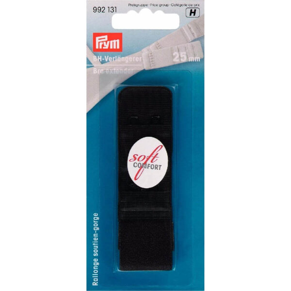 Prym BH-verlengstuk 3x2 haken 25mm zwart