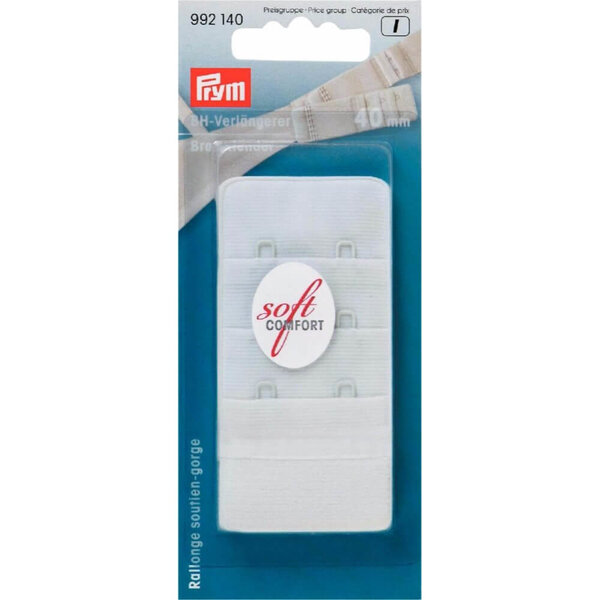 Prym BH-verlengstuk 3x2 haken 38mm wit