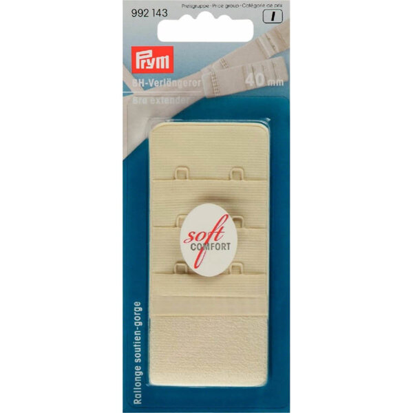 Prym BH-verlengstuk 3x2 haken 40mm champagne