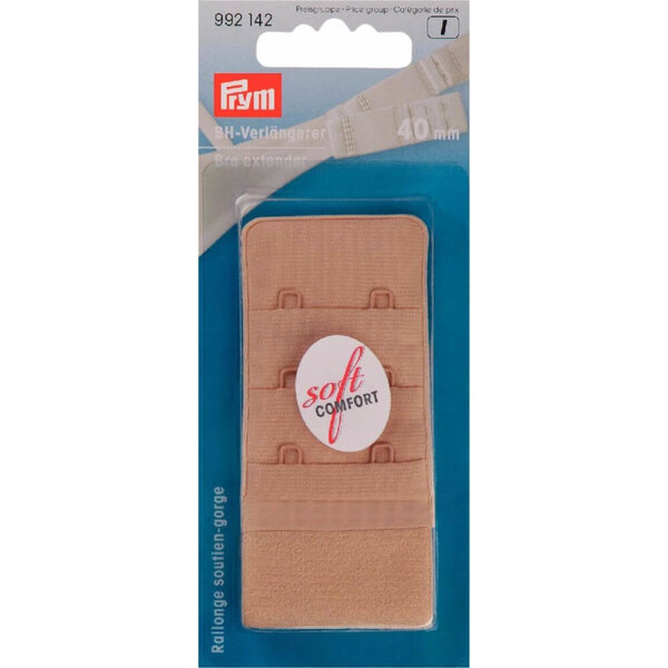 Prym BH-verlengstuk 3x2 haken 38mm beige