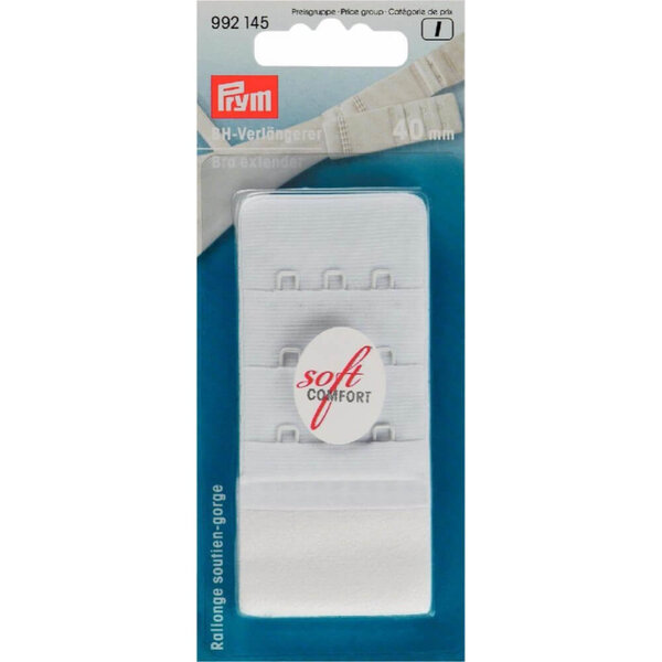 Prym BH-verlengstuk 3x3 haken 40mm wit