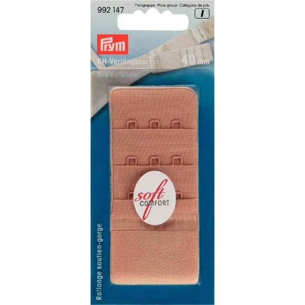 Prym BH-verlengstuk 3x3 haken 40mm beige