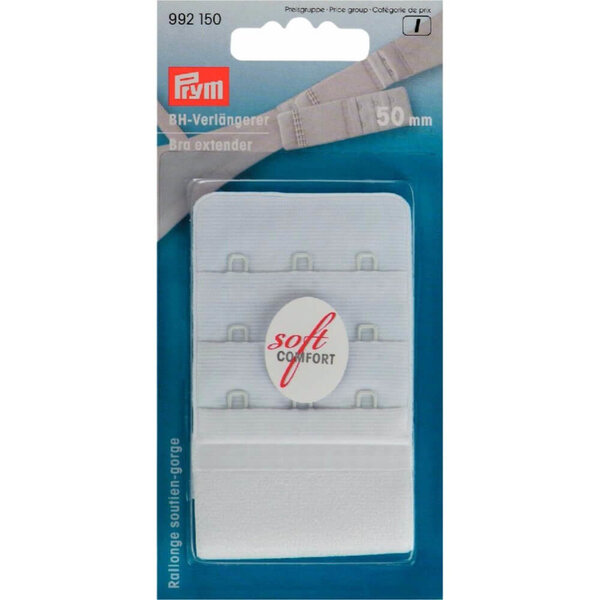 Prym BH-verlengstuk 3x3 haken 50mm wit