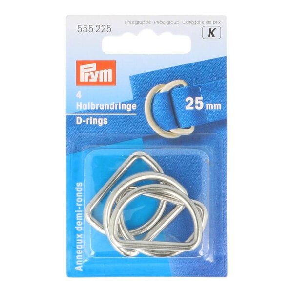 Prym D-ringen 25mm mat zilver -4st