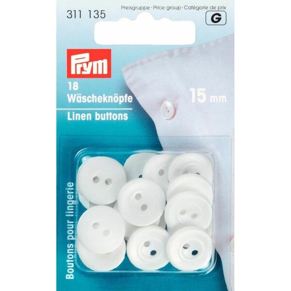 Prym Kunststof Linnen knopen 15mm-18 stuks