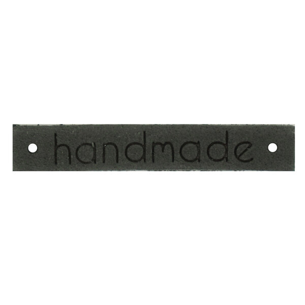 Leren Label donkergrijs "handmade"