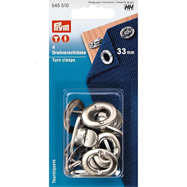 Prym Draaisluitingen 33mm zilver