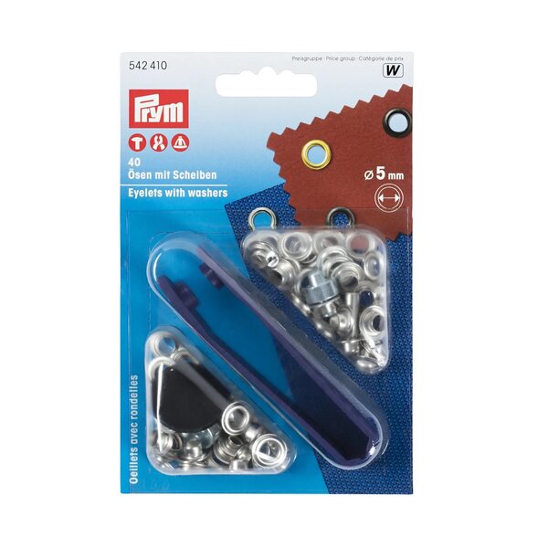 Prym Ringen met schijven 5mm zilver-40st