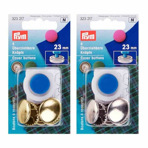 Prym Stofknopen met matrijs 23mm zilver/goud - 4 stuks