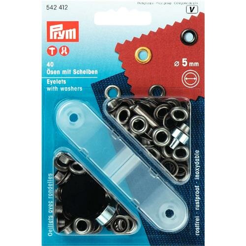 Prym ringen met schijven 5mm zwart-40st