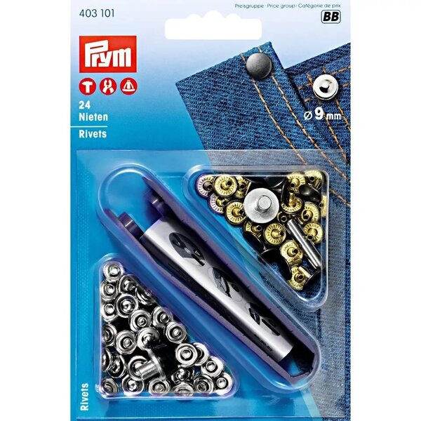 Prym Siernieten  9mm zilver-24st