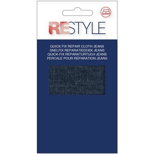 Jeans  Reparatiedoek  11 cm x 36 cm-opstrijkbaar - zwart- 1 kaart