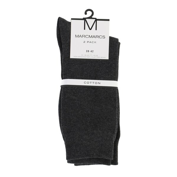 MarcMarcs Herensokken katoen - Antraciet - 2 paar
