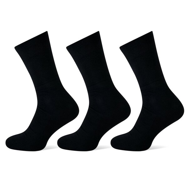 Teckel Unisexsokken met badstof zool katoen - Zwart - 3 paar