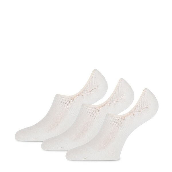 Teckel Kousenvoetjes onzichtbaar met badstof - Wit - 3 paar