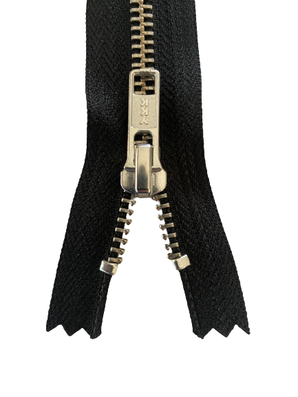 YKK Jeansrits grof zwart met zilver tand- 1 stuk