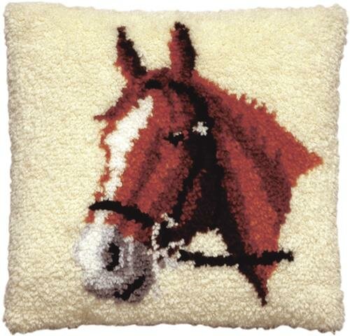 Voorbedrukt knoopkussenpakket Paardenhoofd 40 x 40 cm