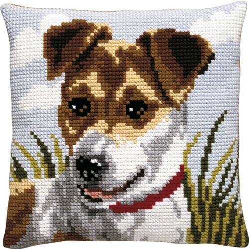 Voorbedrukt kruissteek kussenpakket Jack Russel 40x40cm