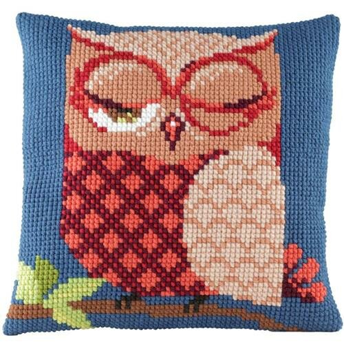 Voorbedrukt kruissteek kussenpakket Uil 40x40cm