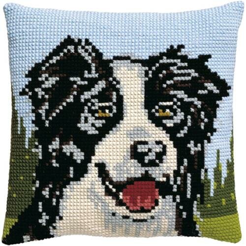 Voorbedrukt kruissteek kussenpakket Border Collie 40x40cm