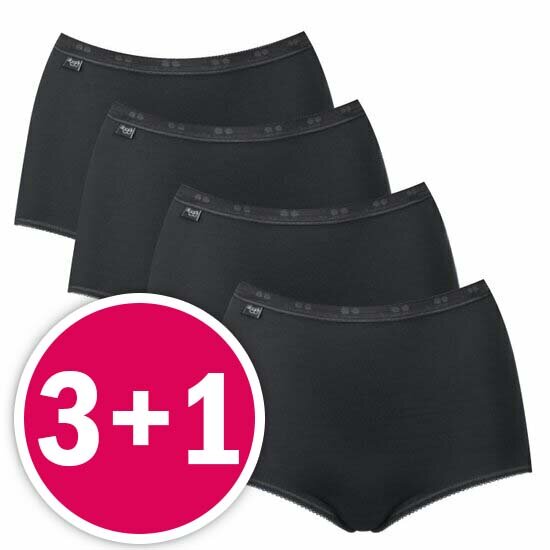 Sloggi Dames Basic+ Maxi Zwart 4-pack