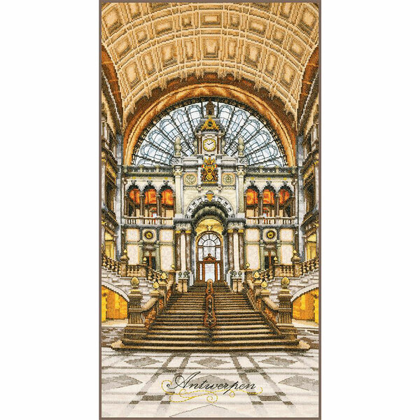 Lanarte Telpakket kit Centraal station van Antwerpen ca. 35x70cm