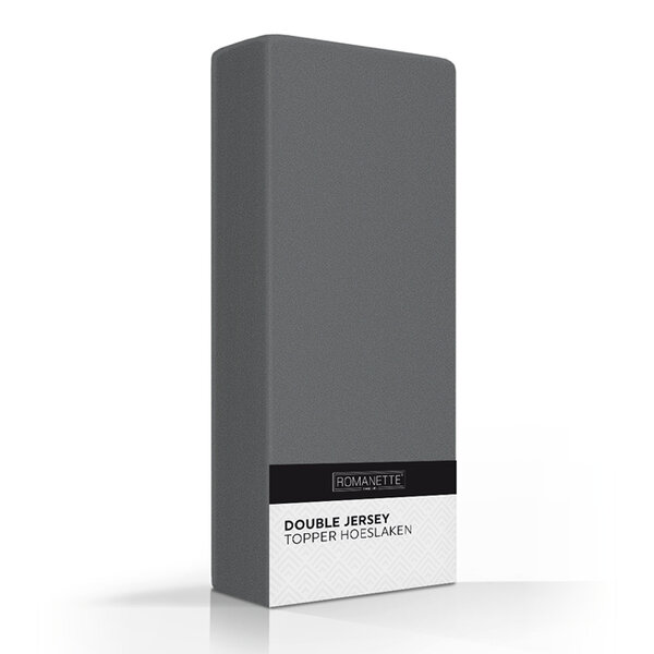 Romanette Double Jersey Topper - 1-persoons. - antraciet - 80/90/100x200/210/220