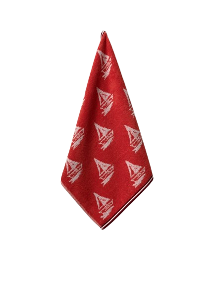 Keukendoek zeilbootjes rood