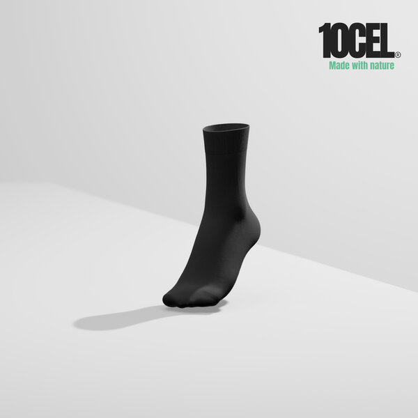 Tencel Plain/crew Sokken 1-paar Zwart