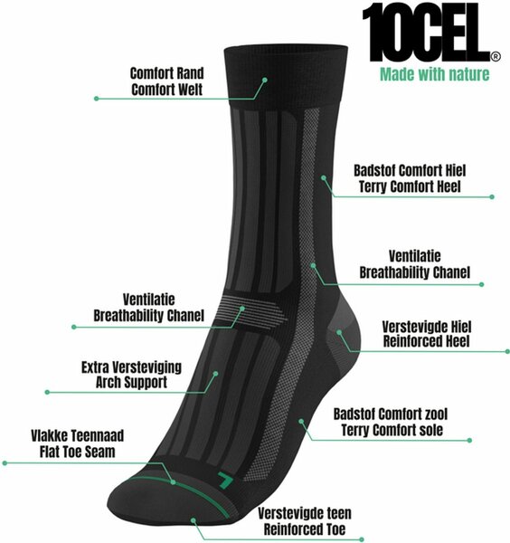 Tencel werksok 1-paar zwart