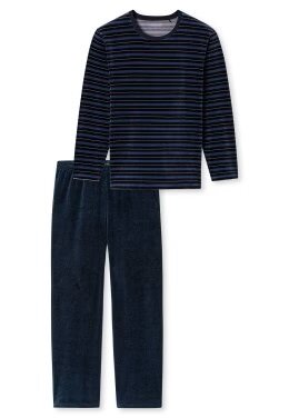 Herenpyjama Badstof Schiesser Nacht-Blauw