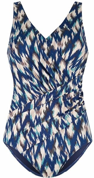 Badpak ten Cate- soft cup v-neck ikat blue 